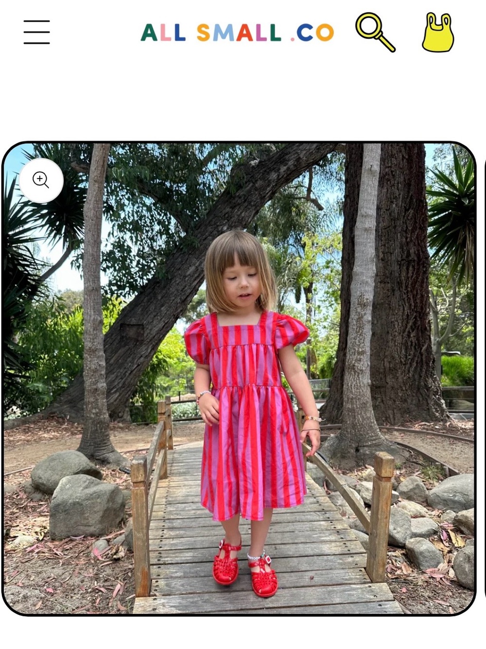 Striped Tiered Toddler Midi Dress in Pink and Red